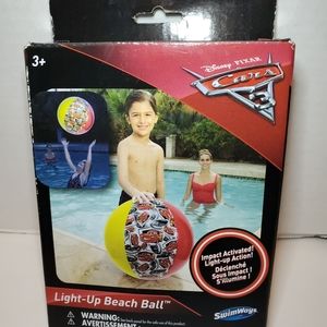 Disney Pixar Cars 3  Light Up Beach Ball Impact activated New NIB Pool Toy Water